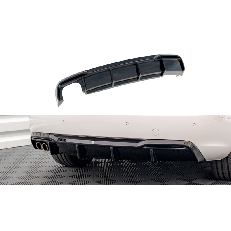 Rear Valance Audi A5 8T Facelift (Version with dual exhausts on one side) GLOSS BLACK