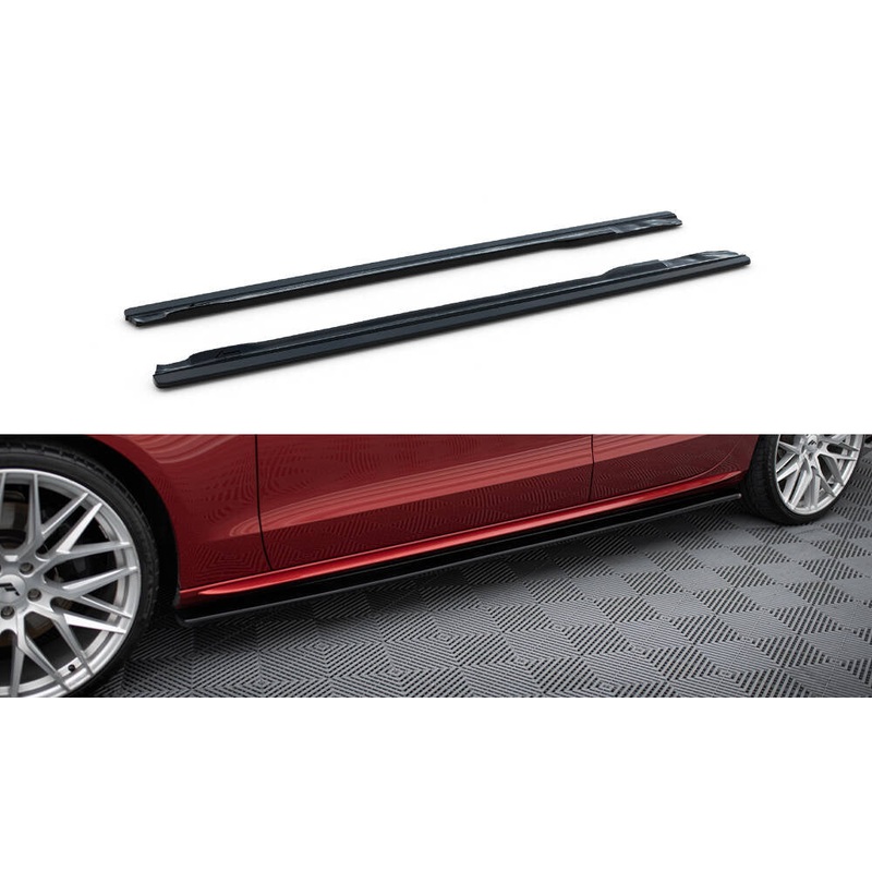 Side Skirts Diffusers Audi S5 / A5 / A5 S-Line 8T / 8T FL Sportback GLOSS BLACK
