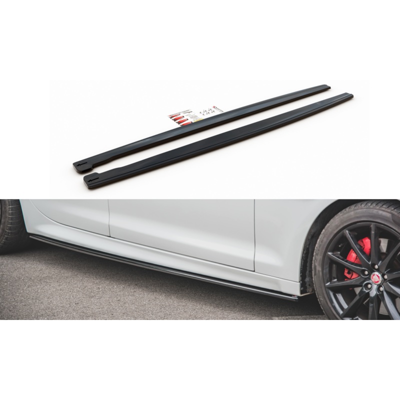SIDE SKIRTS DIFFUSERS JAGUAR XJ X351 GLOSS BLACK