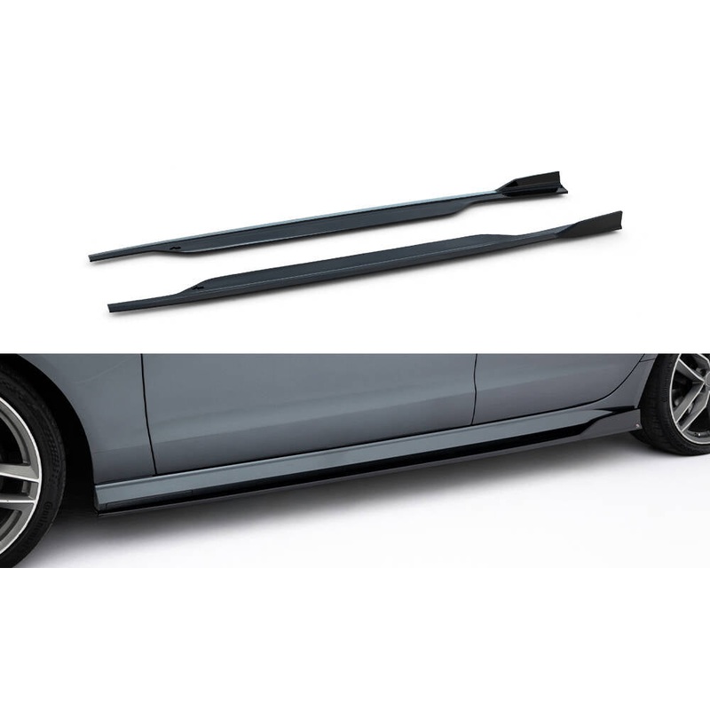 Side Skirts Diffusers V.2 Audi A6 / A6 C7 S-line/ S6 C7 Facelift GLOSS BLACK