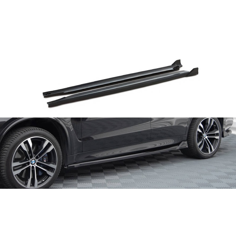 Side Skirts Diffusers V.2 BMW X5 M-Pack F15 GLOSS BLACK