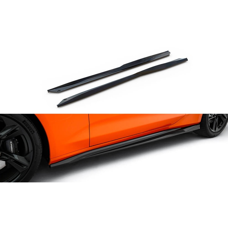 Side Skirts Diffusers V.2 Chevrolet Camaro SS Mk6 Facelift GLOSS BLACK