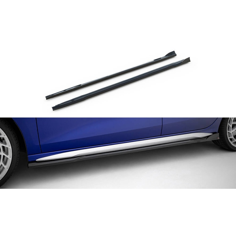 Side Skirts Diffusers V.3 Audi A3 S-Line Sedan / S3 Sedan 8Y Facelift GLOSS BLACK