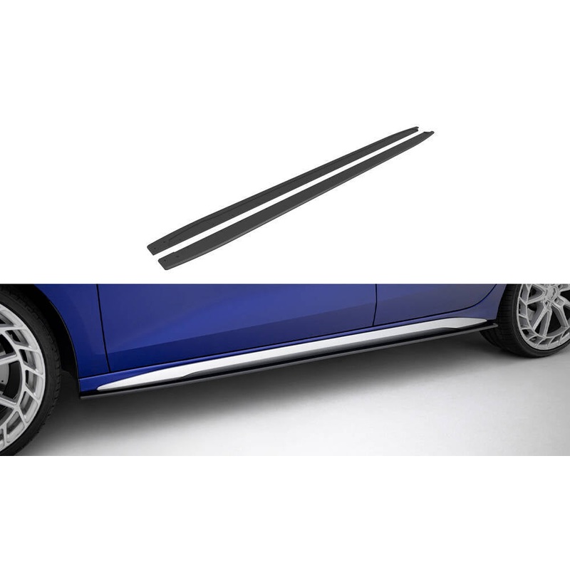 Street Pro Side Skirts Diffusers Audi A3 S-Line Sedan / S3 Sedan 8Y Facelift BLACK