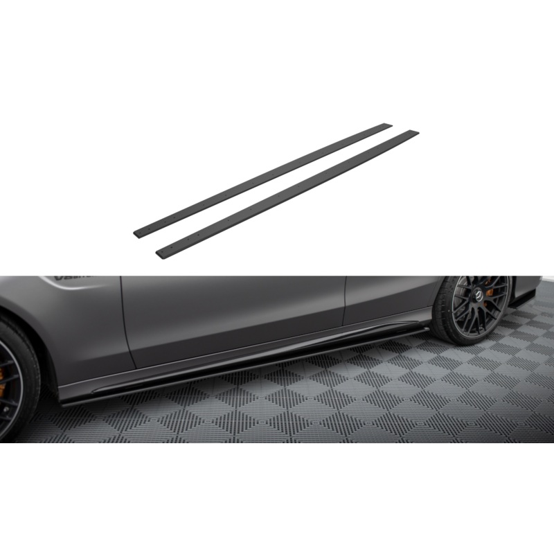 Street Pro Side Skirts Diffusers Mercedes-AMG C63 Sedan / Estate W205 Facelift BLACK