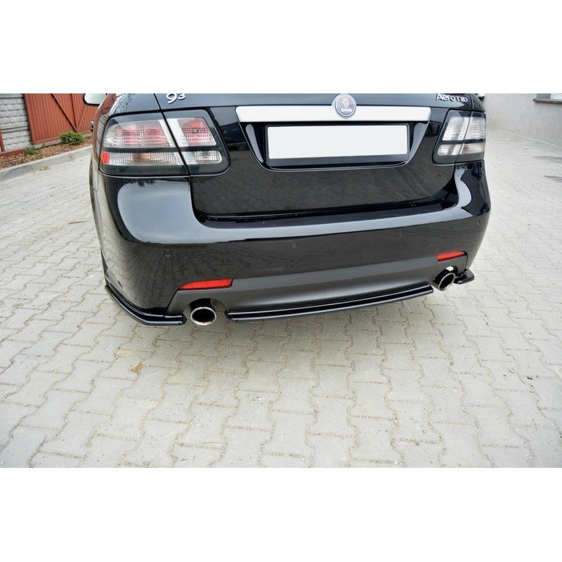 CAENTRAL REAR SPLITTER SAAB 9-3 AERO MK2 FACELIFT GLOSS BLACK