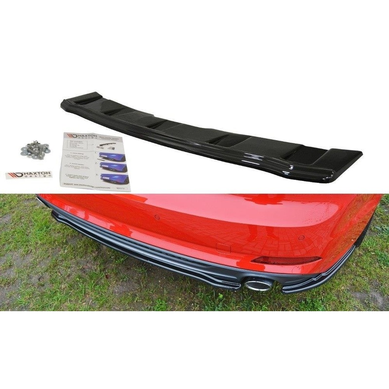 CENTRAL REAR SPLITTER AUDI A5 S-LINE F5 COUPE / SPORTBACK (WITHOUT VERTICAL BARS) GLOSS BLACK
