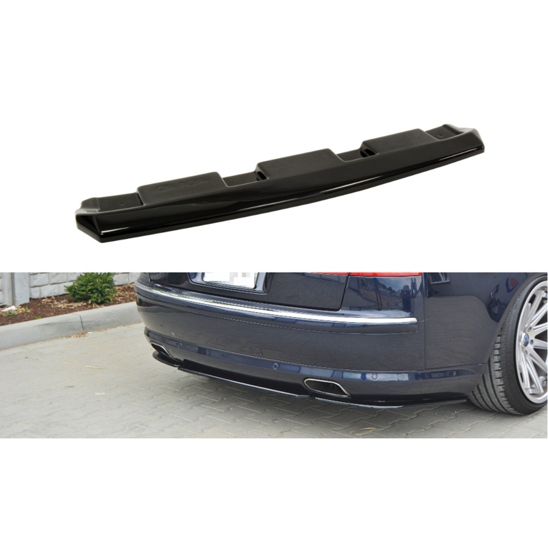 CENTRAL REAR SPLITTER AUDI A8 D3 (WITHOUT VERTICAL BARS) GLOSS BLACK
