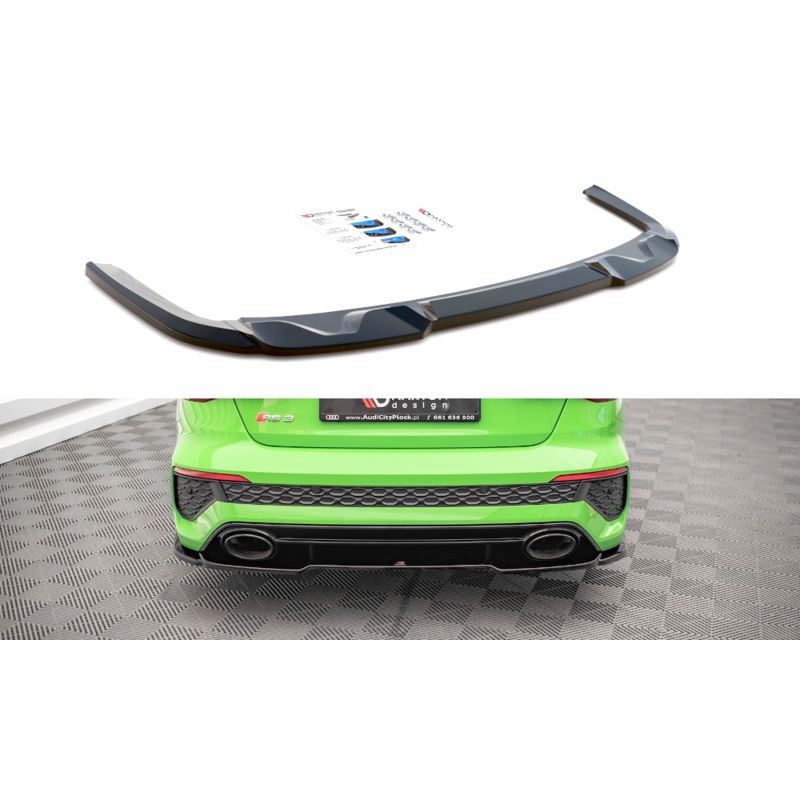 CENTRAL REAR SPLITTER AUDI RS3 SEDAN 8Y GLOSS BLACK