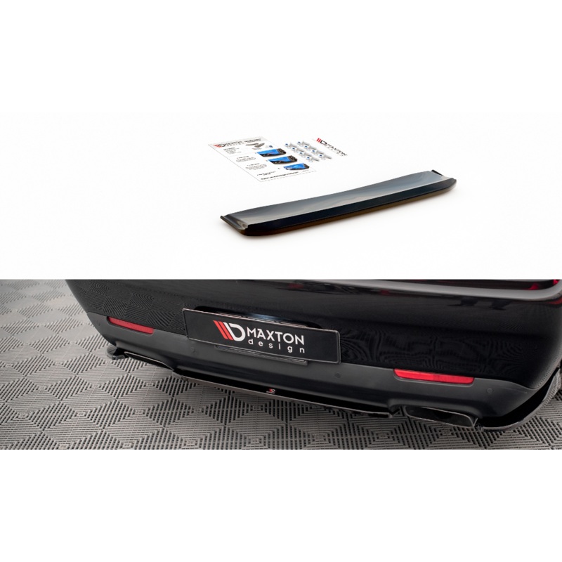 CENTRAL REAR SPLITTER FOR DODGE CHALLENGER RT MK3 FACELIFT GLOSS BLACK