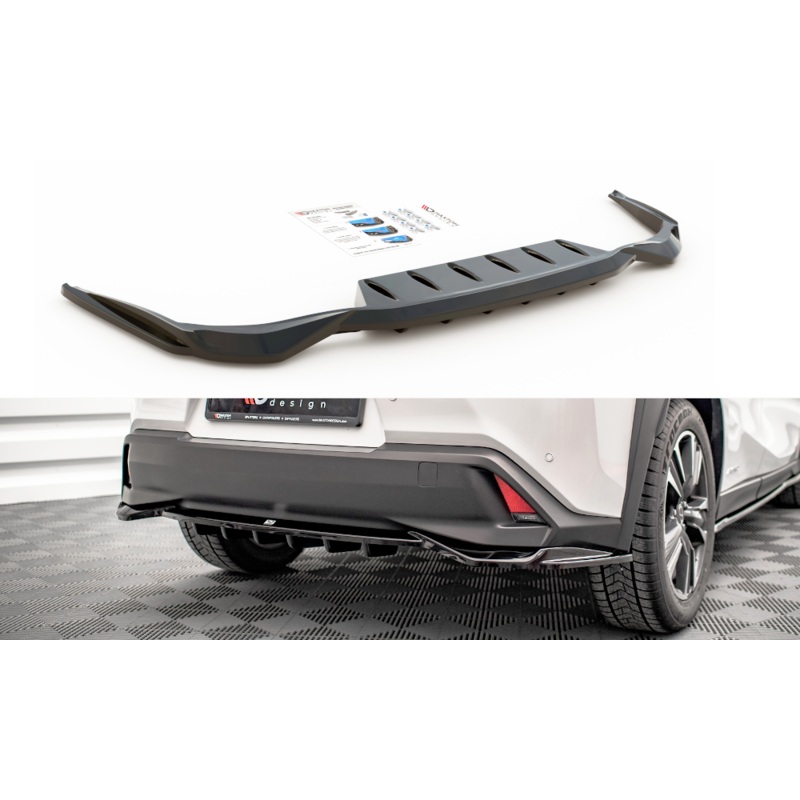 CENTRAL REAR SPLITTER (WITH VERTICAL BARS) LEXUS UX MK1 GLOSS BLACK