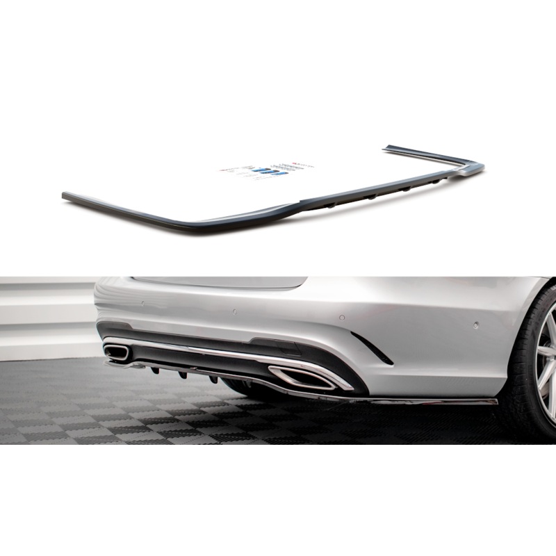 CENTRAL REAR SPLITTER (WITH VERTICAL BARS) MERCEDES-BENZ E AMG-LINE SEDAN W212 FACELIFT GLOSS BLACK
