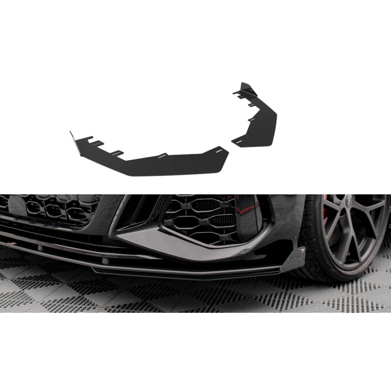 FRONT SPLITTER FLAPS AUDI RS3 SPORTBACK / SEDAN 8Y GLOSS BLACK