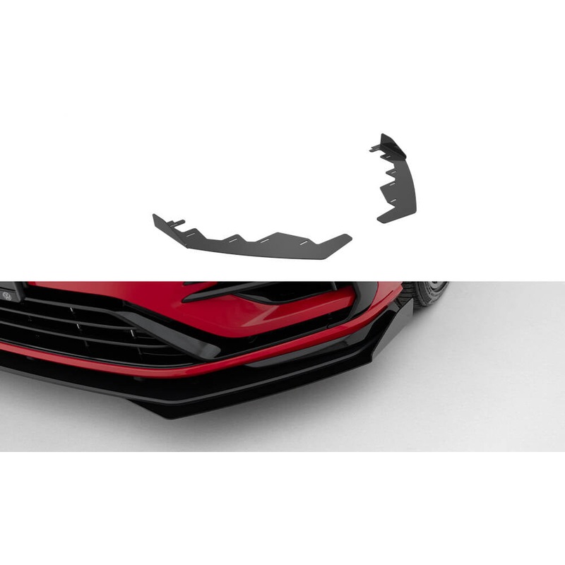 FRONT  SPLITTER FLAPS VOLKSWAGEN GOLF 7 R / R-LINE FACELIFT GLOSS BLACK