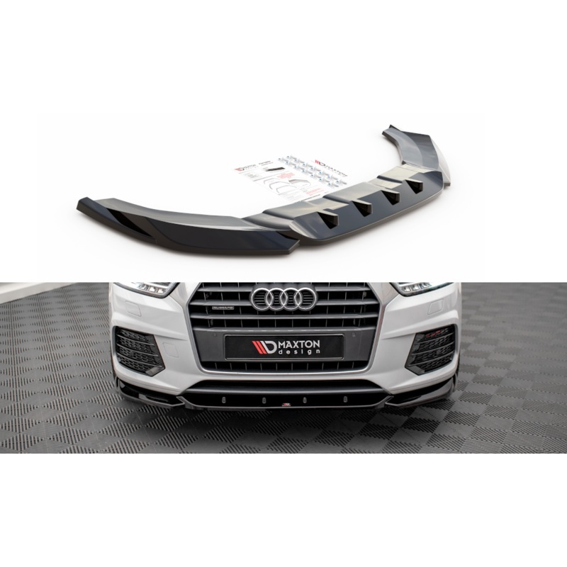 FRONT SPLITTER V.1 AUDI Q3 S-LINE 8U FACELIFT GLOSS BLACK