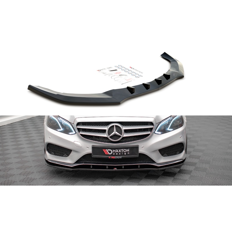 FRONT SPLITTER V.1 MERCEDES-BENZ E AMG-LINE SEDAN W212 FACELIFT GLOSS BLACK