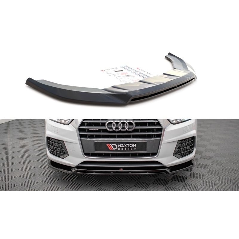 FRONT SPLITTER V.2 AUDI Q3 S-LINE 8U FACELIFT GLOSS BLACK