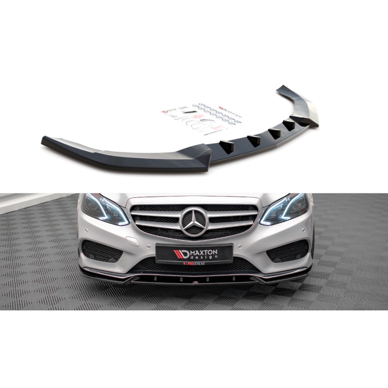 FRONT SPLITTER V.2 MERCEDES-BENZ E AMG-LINE SEDAN W212 FACELIFT GLOSS BLACK