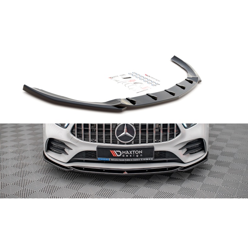 FRONT SPLITTER V.5 MERCEDES A35 AMG / AMG-LINE W177 GLOSS BLACK
