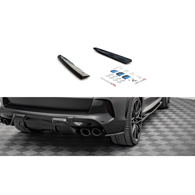 REAR SIDE SPLITTERS BMW X5M F95 GLOSS BLACK