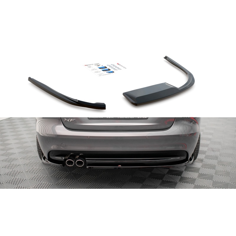 REAR SIDE SPLITTERS JAGUAR XF R-SPORT MK2 GLOSS BLACK