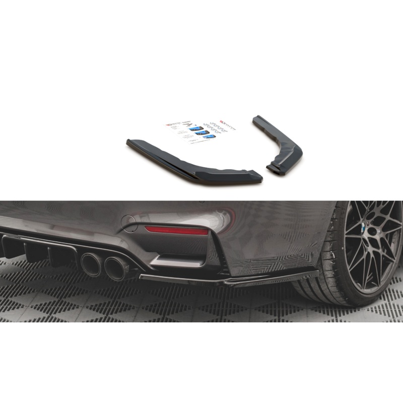 REAR SIDE SPLITTERS V.2 BMW M4 F82 GLOSS BLACK