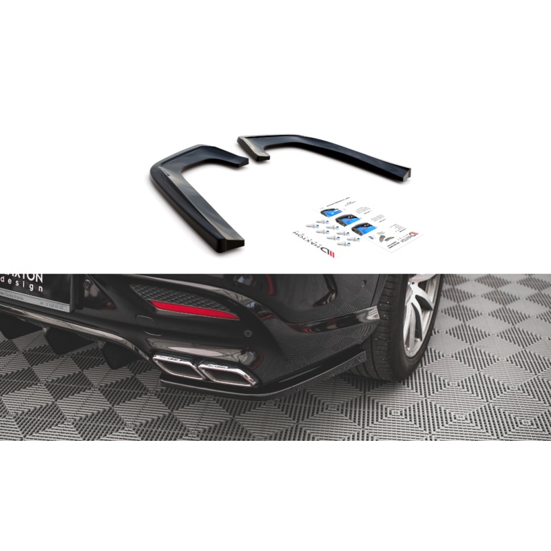 REAR SIDE SPLITTERS V.2 MERCEDES-BENZ GLE COUPE 63AMG C292 GLOSS BLACK