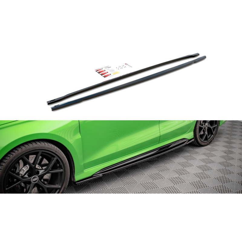 SIDE SKIRTS DIFFUSERS AUDI RS3 SEDAN 8Y GLOSS BLACK