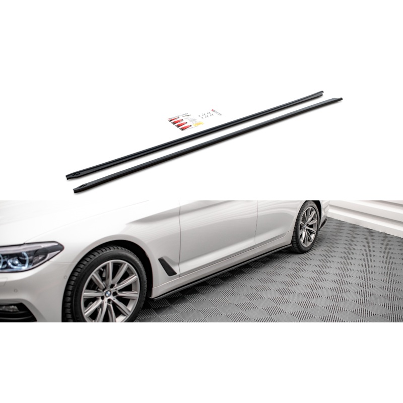 SIDE SKIRTS DIFFUSERS BMW 5 G30 GLOSS BLACK