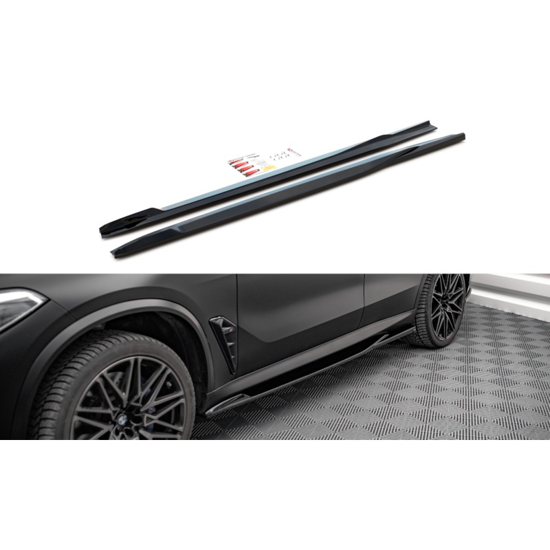 SIDE SKIRTS DIFFUSERS BMW X5M F95 GLOSS BLACK