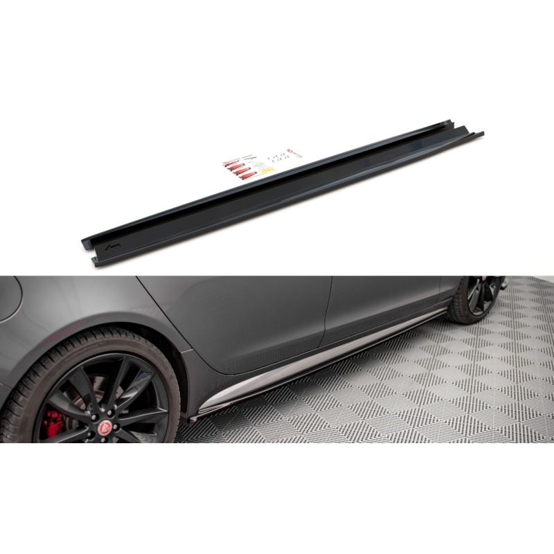 SIDE SKIRTS DIFFUSERS JAGUAR XF R-SPORT MK2 GLOSS BLACK