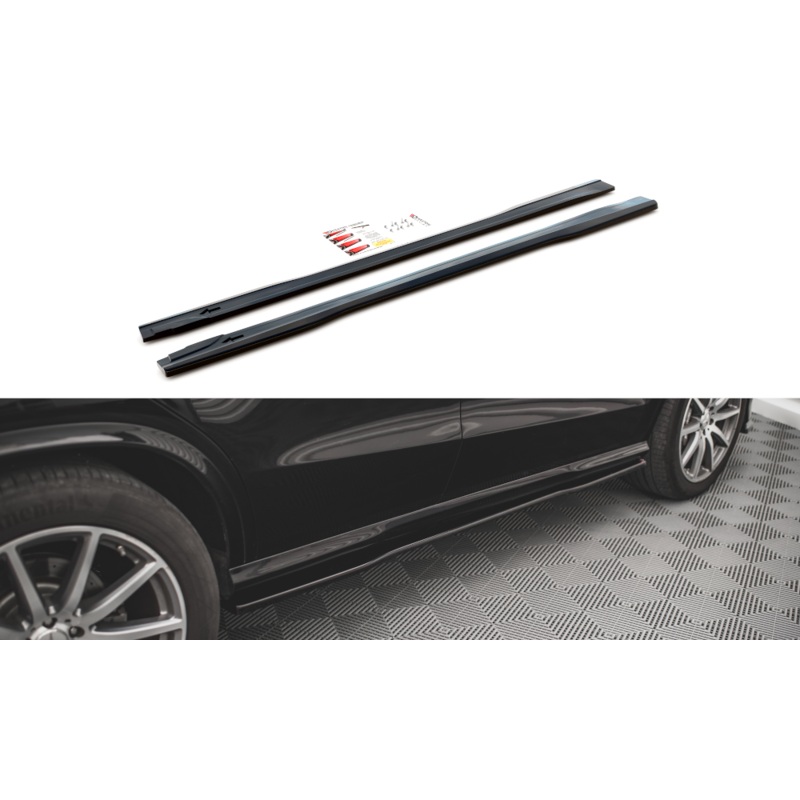 SIDE SKIRTS DIFFUSERS MERCEDES-BENZ GLE COUPE 63AMG C292 GLOSS BLACK