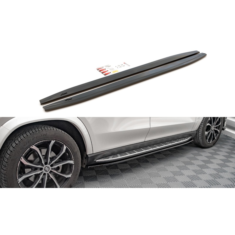 SIDE SKIRTS DIFFUSERS MERCEDES-BENZ GLS AMG-LINE X167 GLOSS BLACK