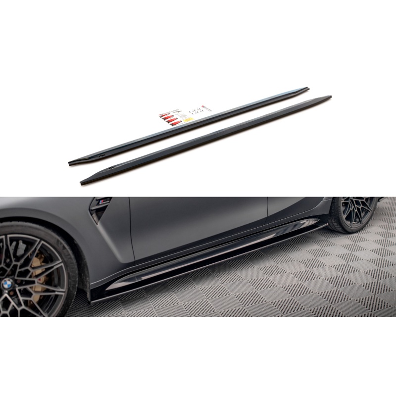 SIDE SKIRTS DIFFUSERS V.1 BMW M3 G80 GLOSS BLACK