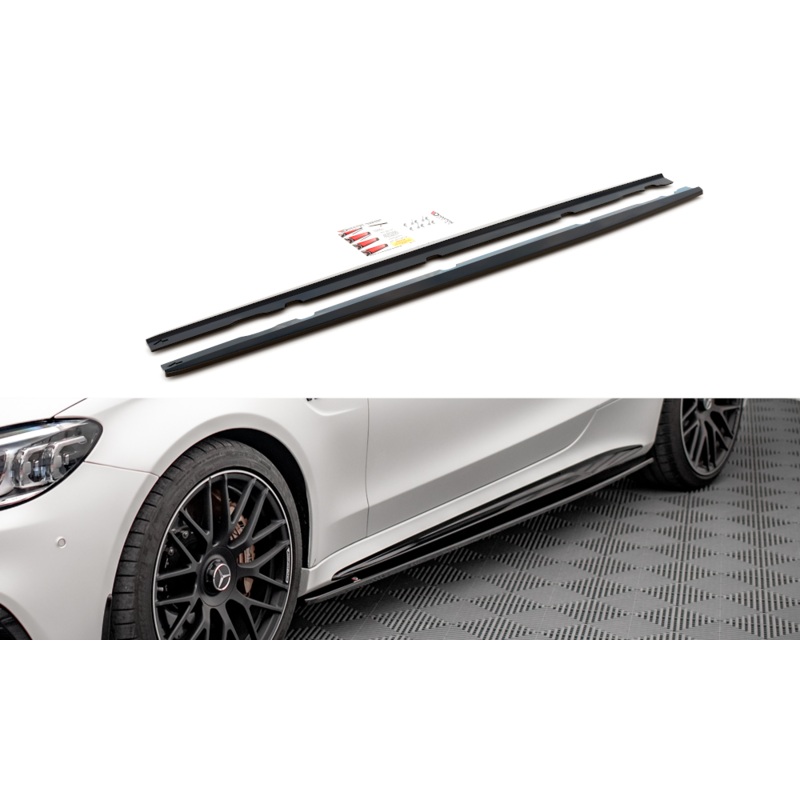 SIDE SKIRTS DIFFUSERS V.1 MERCEDES-AMG C 63AMG COUPE C205 FACELIFT GLOSS BLACK