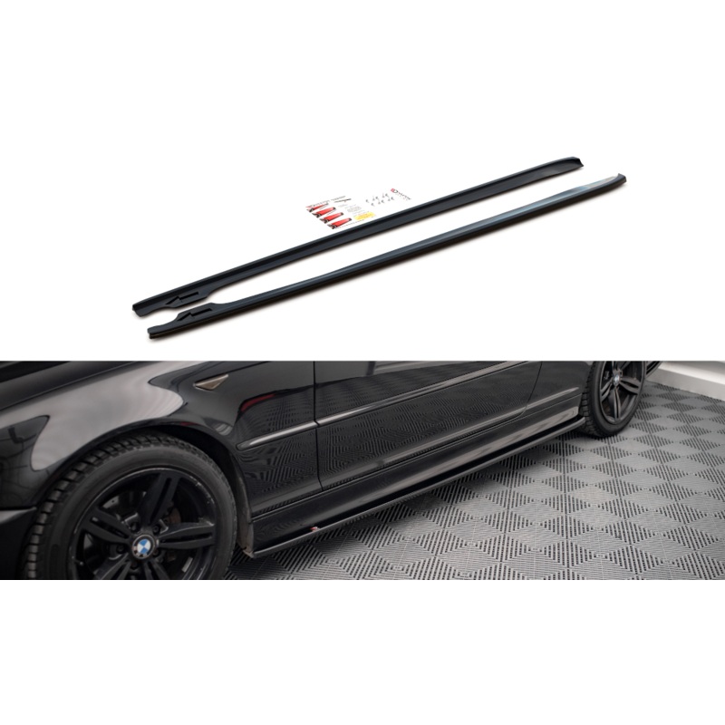 SIDE SKIRTS DIFFUSERS V.2 BMW 3 COUPE M-PACK E46 GLOSS BLACK