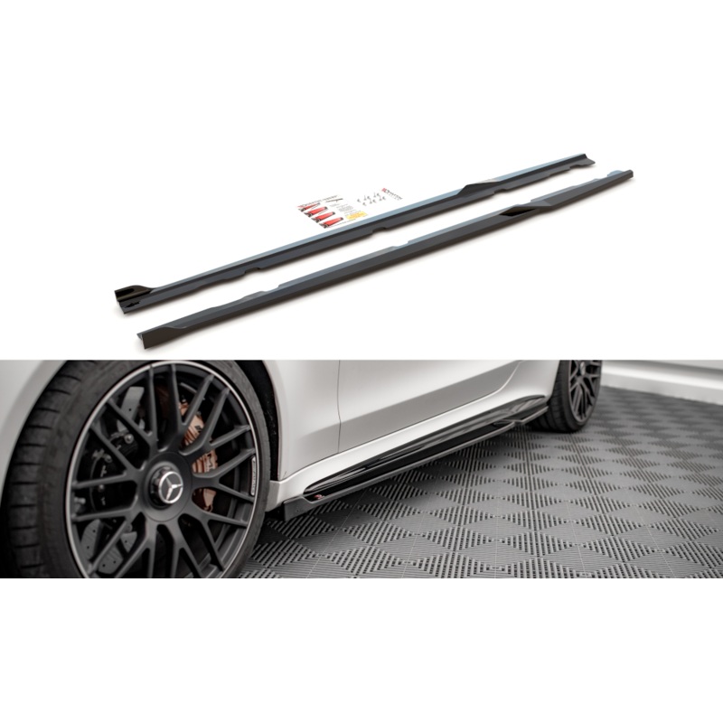 SIDE SKIRTS DIFFUSERS V.2 MERCEDES-AMG C 63AMG COUPE C205 FACELIFT GLOSS BLACK