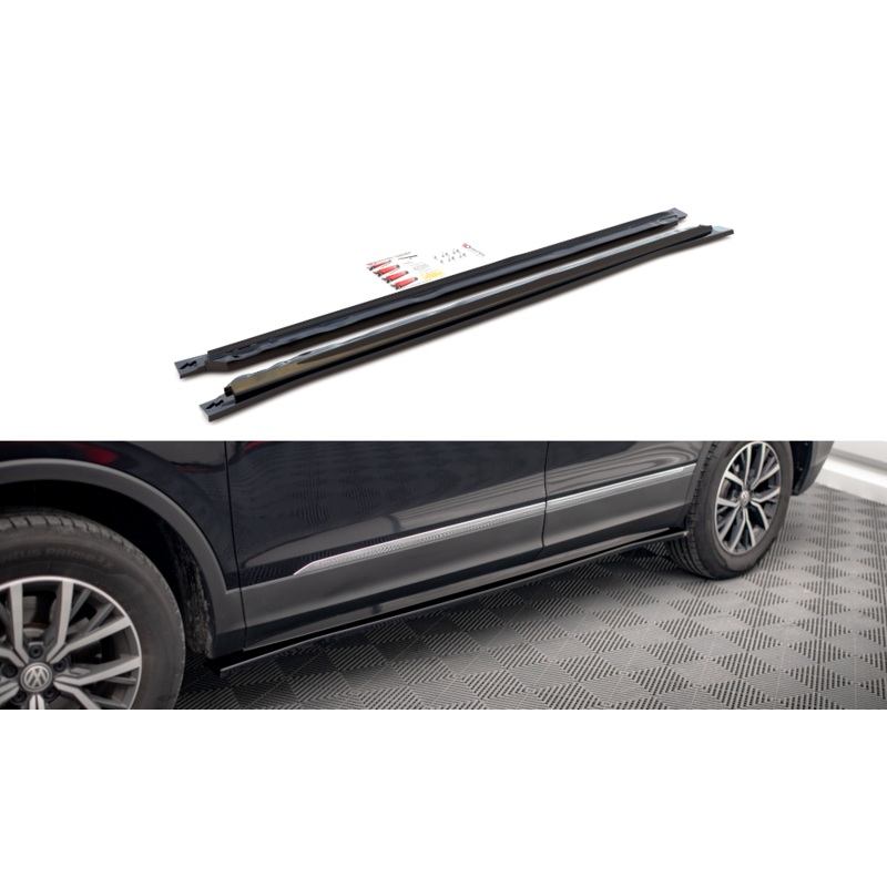SIDE SKIRTS DIFFUSERS VOLKSWAGEN TIGUAN ALLSPACE (LWB) MK2 GLOSS BLACK