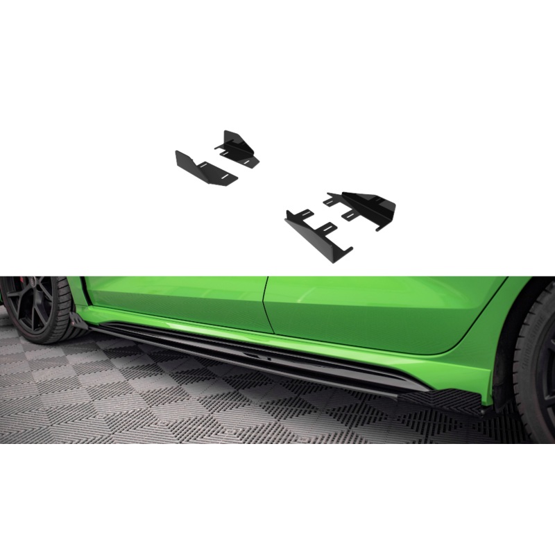 SIDE SKIRTS FLAPS AUDI RS3 SEDAN 8Y GLOSS BLACK
