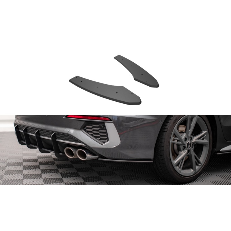 STREET PRO REAR SIDE SPLITTERS AUDI S3 SEDAN 8Y BLACK