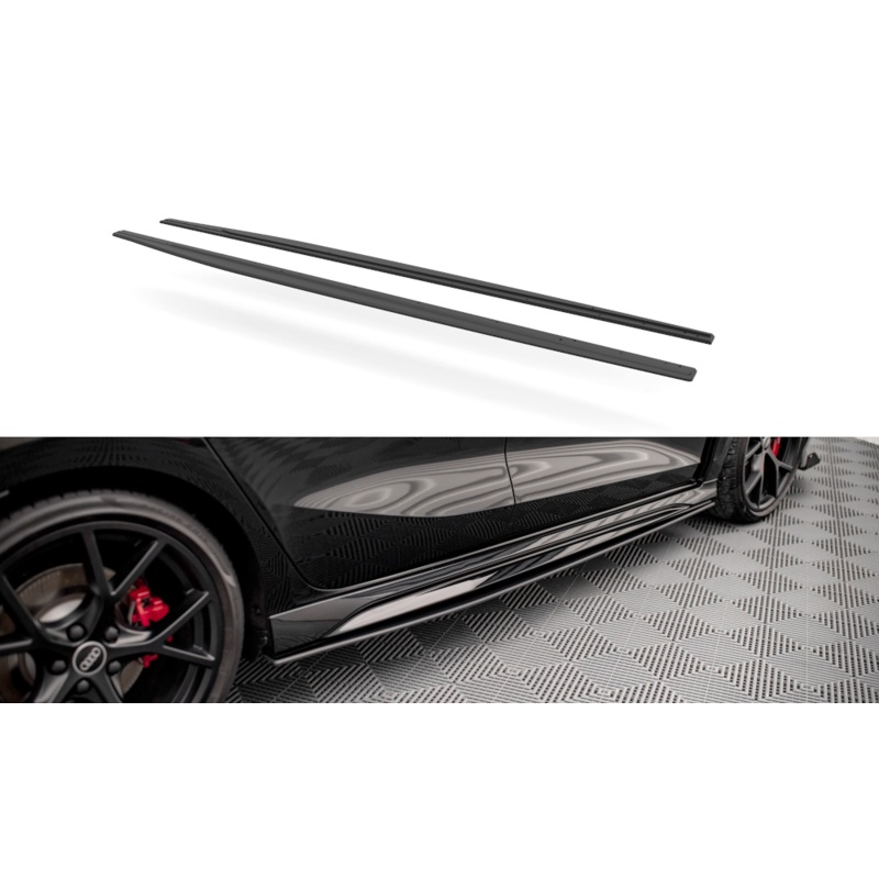 STREET PRO SIDE SKIRTS DIFFUSERS AUDI RS3 SPORTBACK / SEDAN 8Y BLACK