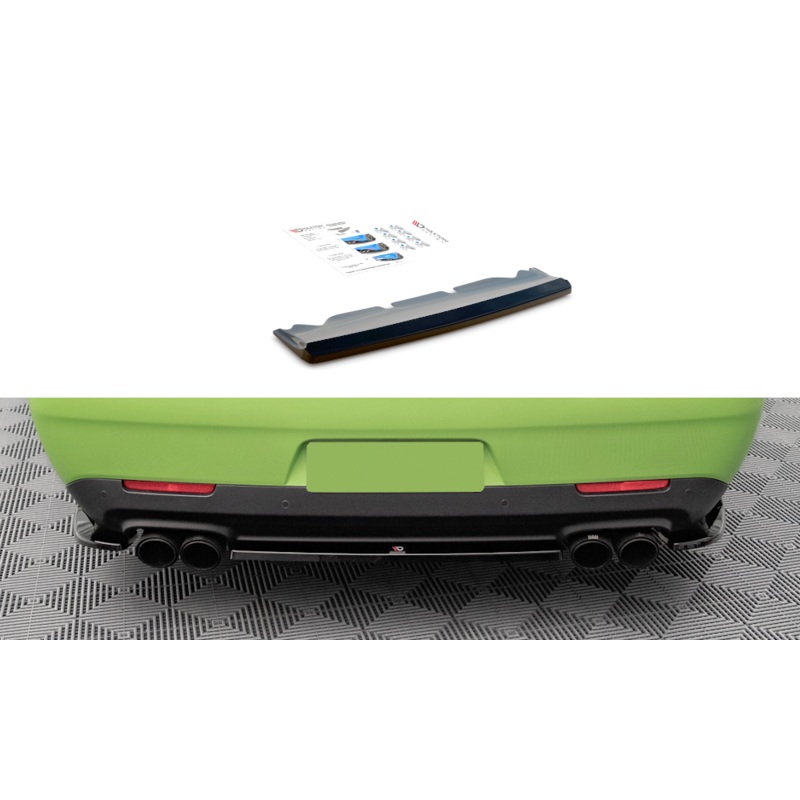 CENTRAL REAR SPLITTER FOR DODGE CHALLENGER SRT HELLCAT WIDEBODY MK3 GLOSS BLACK