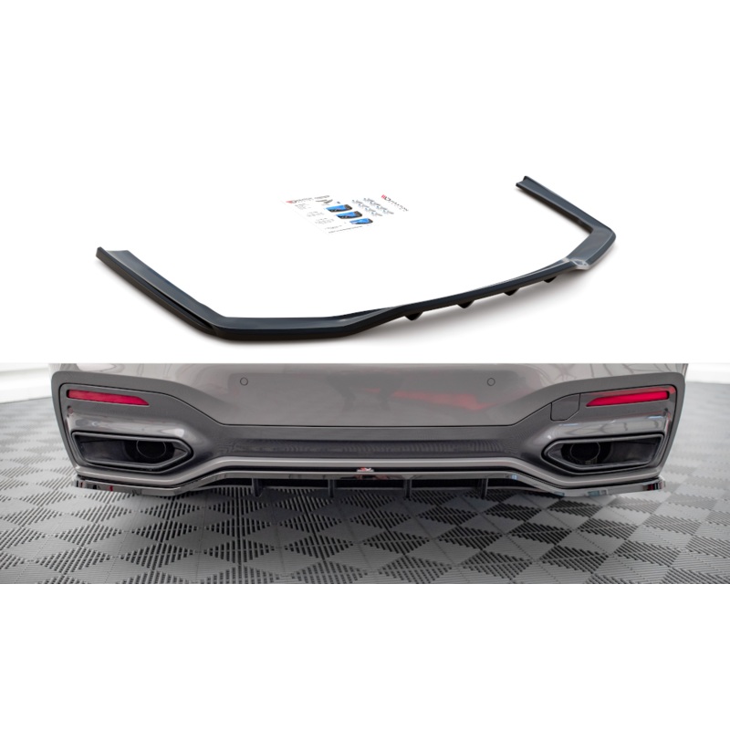 CENTRAL REAR SPLITTER (WITH VERTICAL BARS) BMW 7 M-PACK G11 FACELIFT GLOSS BLACK