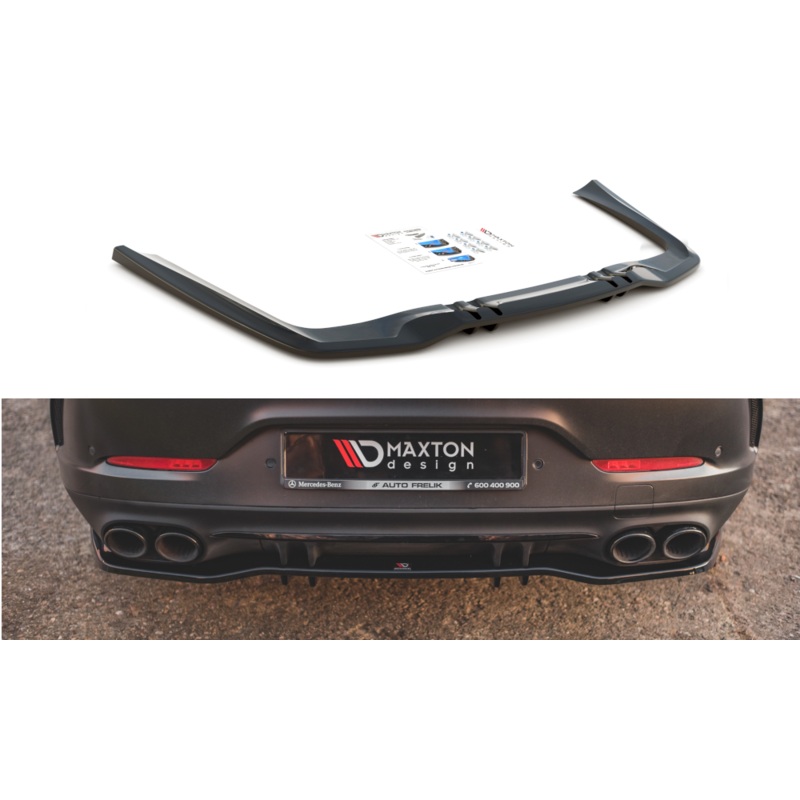 CENTRAL REAR SPLITTER (WITH VERTICAL BARS) MERCEDES-AMG 53 4 DOOR COUPE GLOSS BLACK