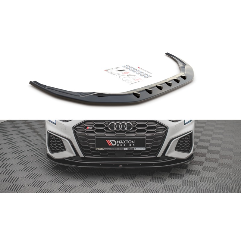 FRONT SPLITTER V.1 AUDI S3 / A3 S-LINE 8Y GLOSS BLACK