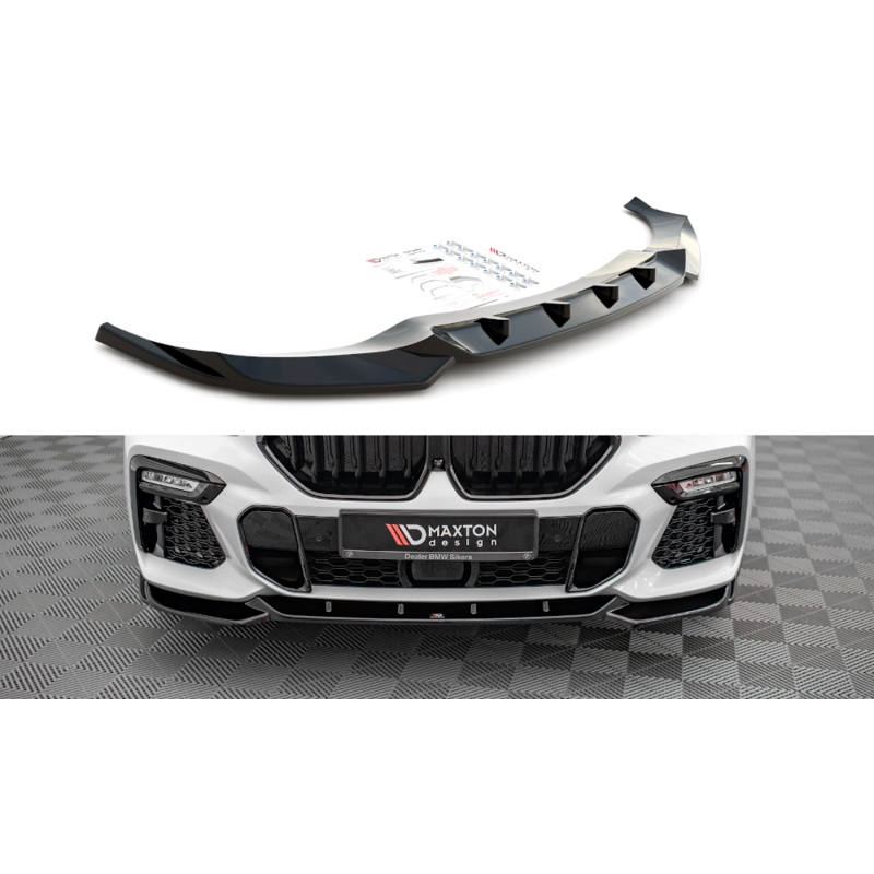 FRONT SPLITTER V.1 BMW X6 M-PACK G06 GLOSS BLACK