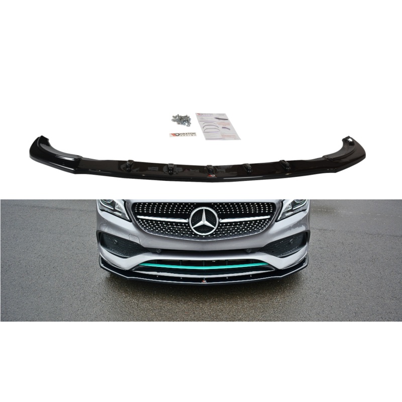 FRONT SPLITTER V.1 MERCEDES-BENZ CLA C117 AMG-LINE FACELIFT GLOSS BLACK