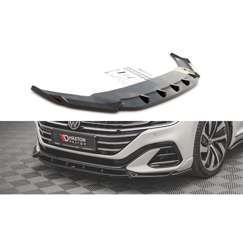 FRONT SPLITTER V.1 VOLKSWAGEN ARTEON R-LINE FACELIFT GLOSS BLACK