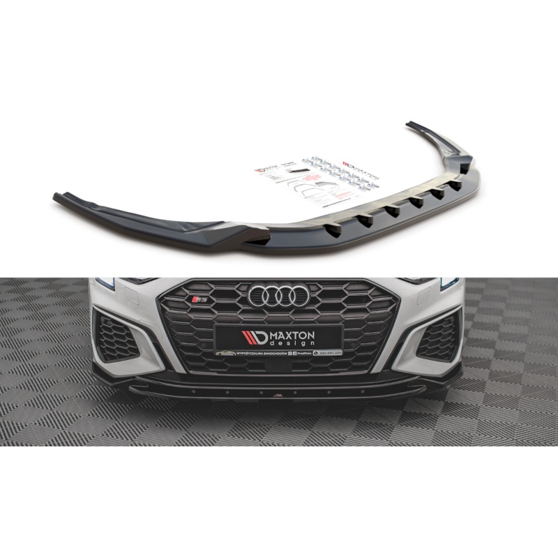 FRONT SPLITTER V.2 AUDI S3 / A3 S-LINE 8Y GLOSS BLACK