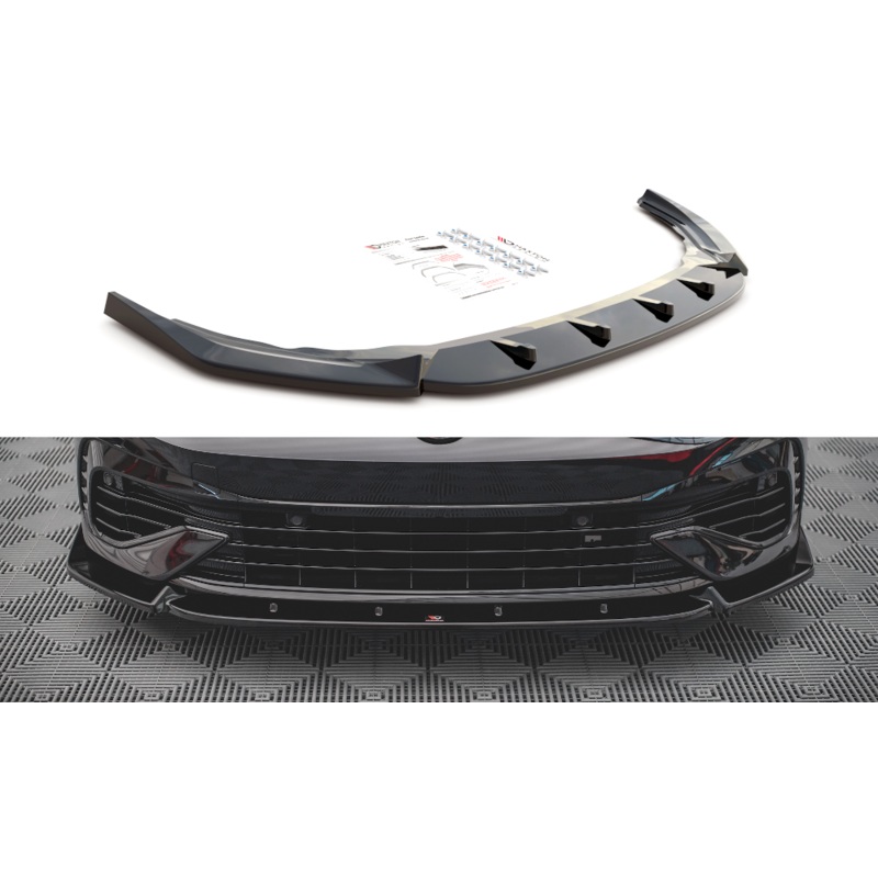 FRONT SPLITTER V.2 VOLKSWAGEN GOLF R MK8 GLOSS BLACK